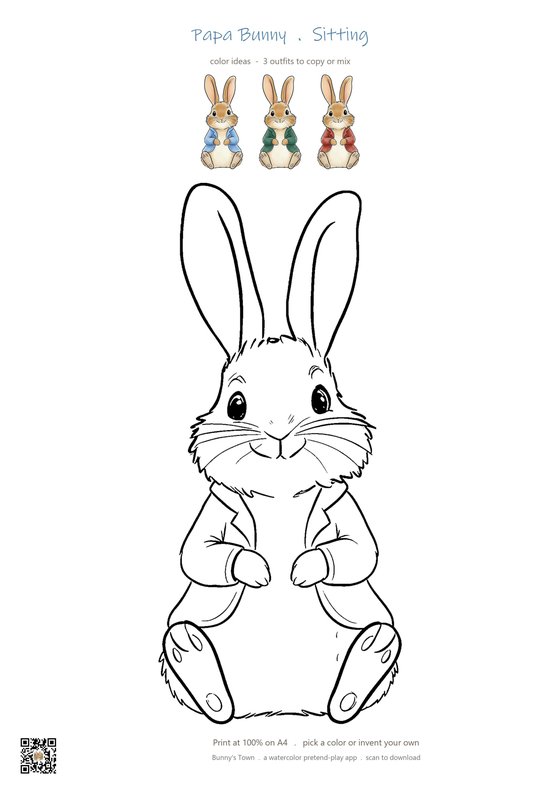 Sitting pose coloring page line art to color in