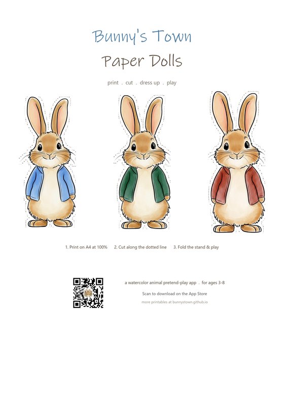 Paper doll PDF cover page
